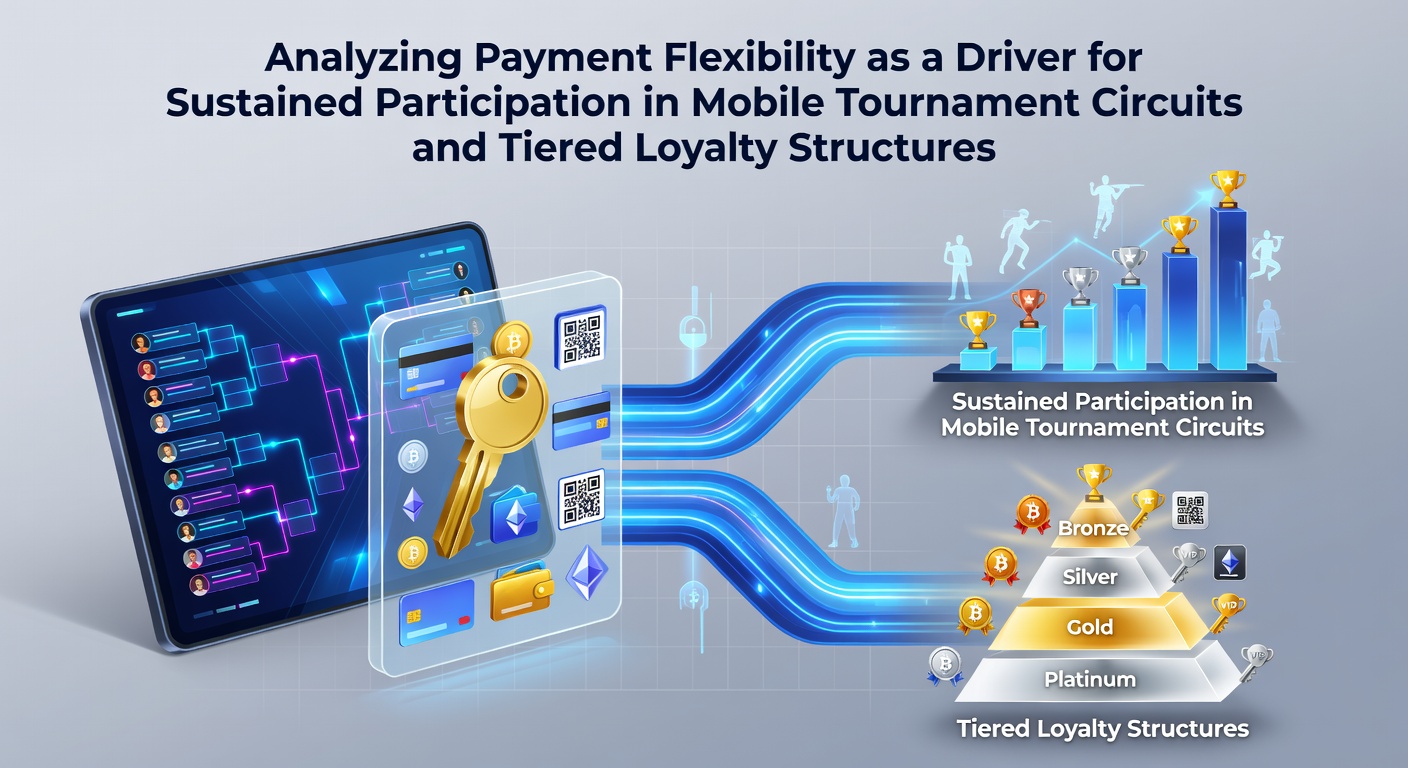 Mobile tournament players using flexible payment options on smartphones during live circuit events