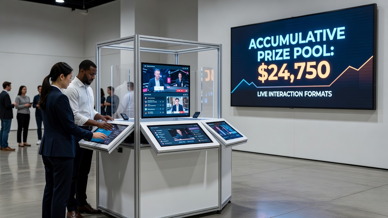 Close-up of mobile screen displaying real-time prize pool growth alongside live participant chat