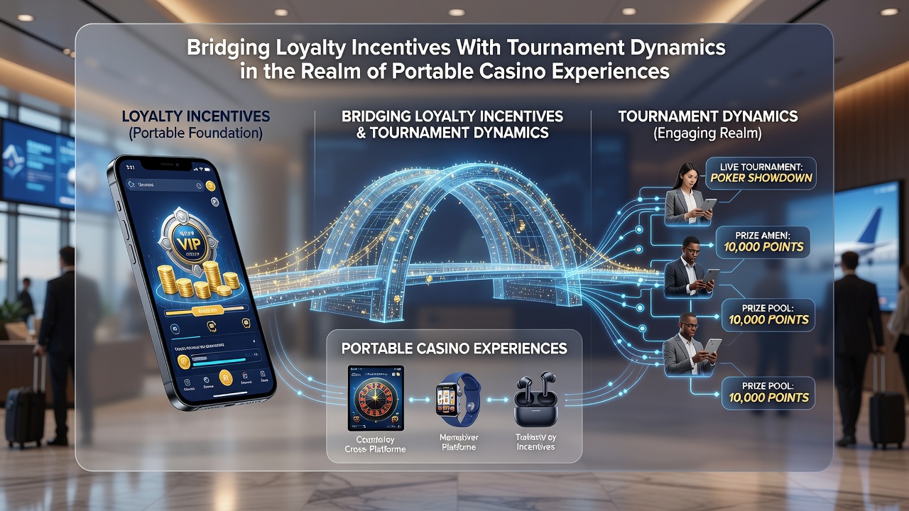 Tournament leaderboard displayed on a tablet next to loyalty reward tiers and progress bars in a mobile casino app