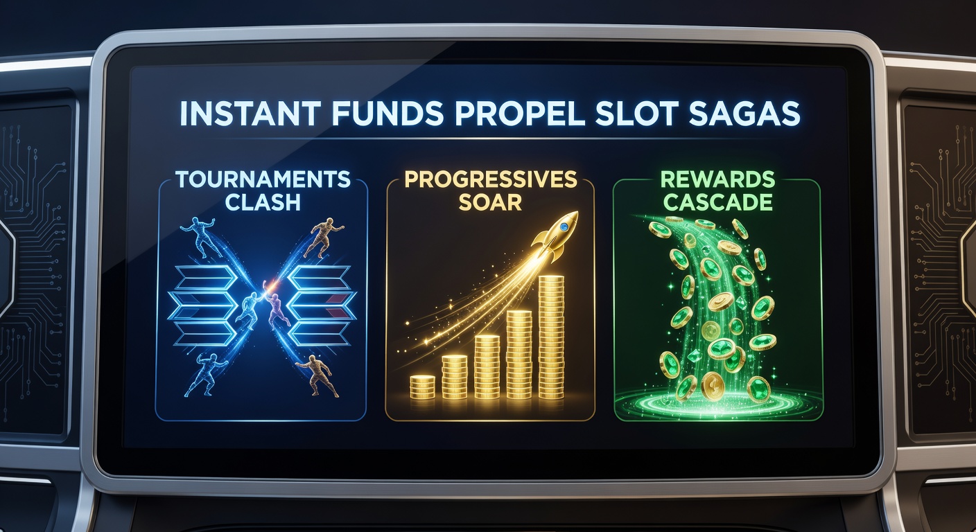 Vibrant slot machine screens displaying cascading rewards and progressive jackpot counters during a heated tournament