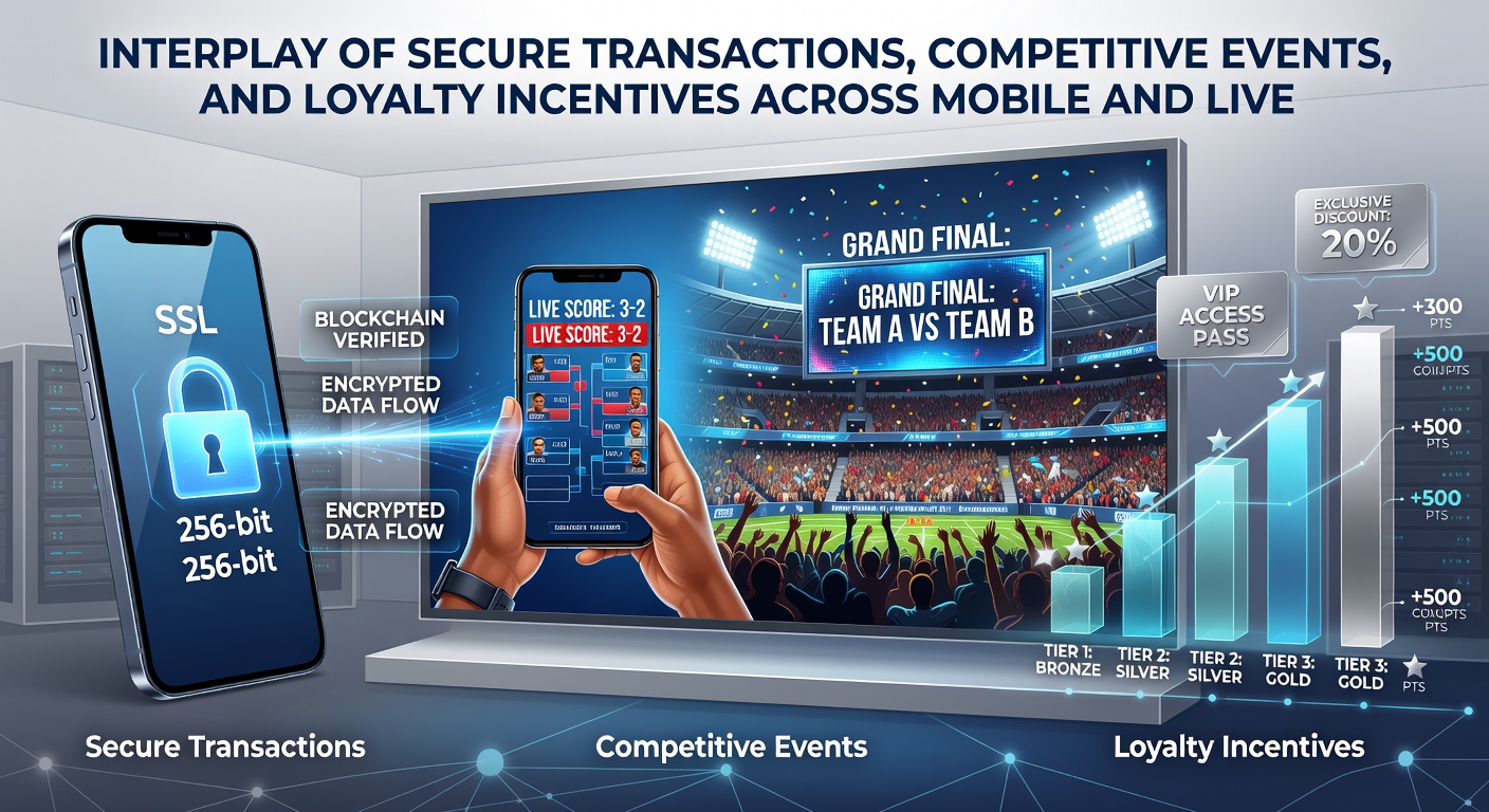 Live gaming floor synchronized with mobile tournament interfaces and loyalty dashboards