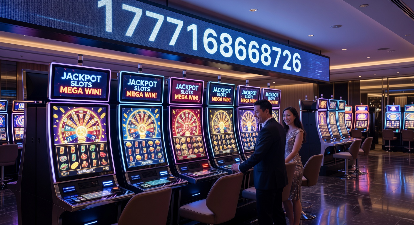 Close-up of a progressive jackpot meter nearing its peak on a jackpot slots casino game screen, surrounded by celebratory win animations and player testimonials
