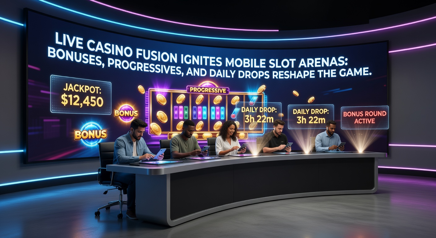 Dynamic fusion of live dealer tables and vibrant mobile slot reels, showcasing progressive jackpot counters and bonus triggers in action