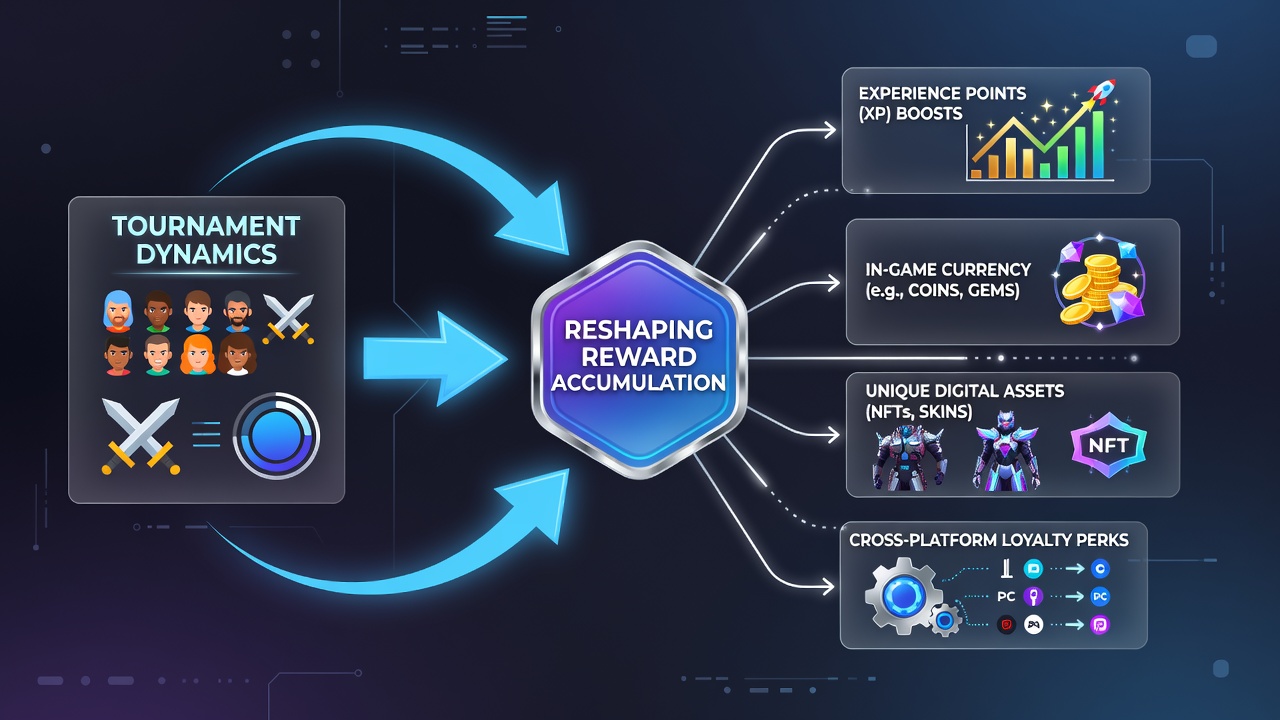 Players engaging with mobile tournament interfaces and real-time reward dashboards