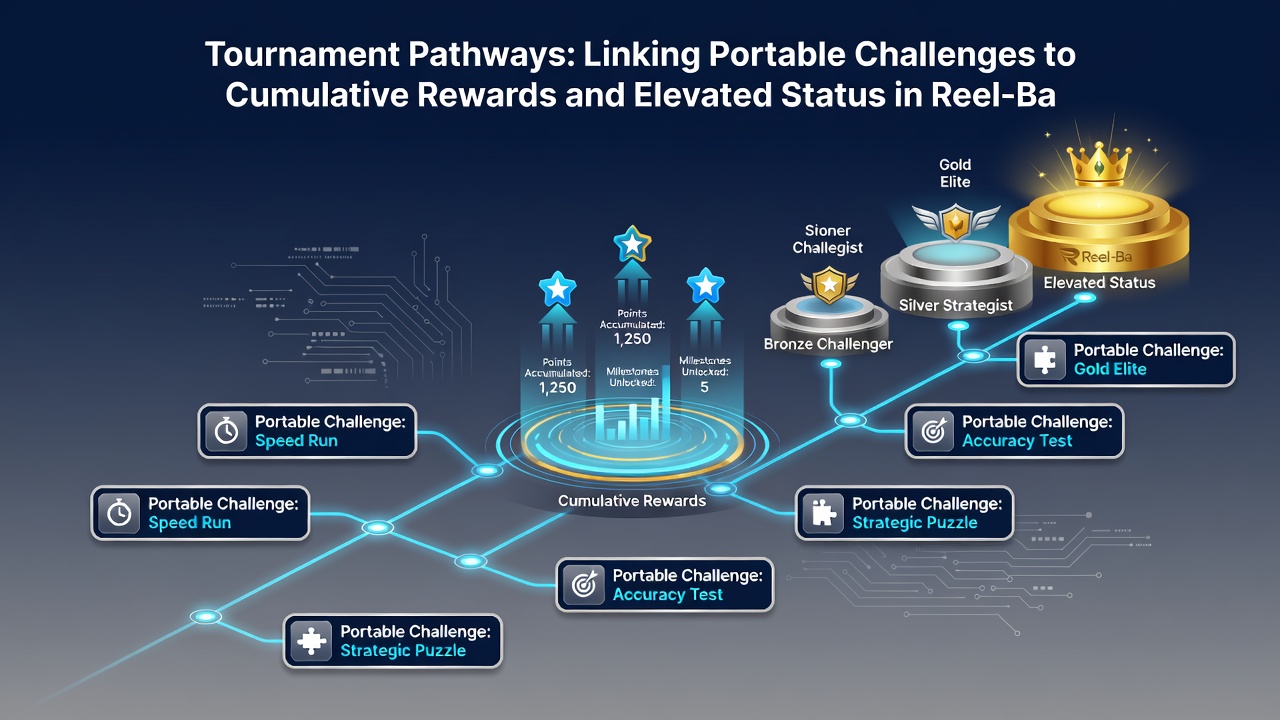 Diagram illustrating progression from mobile slot challenges through reward accumulation to elevated VIP status tiers